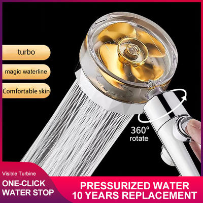 Small Waist Turbocharged Shower Water Filter Handheld Turbo Propeller Shower Head